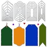 KVMDVSY 4 Sets Bookmark Frame Metal Cutting Dies for Card Making, Tag Cuts Die for Scrapbook Album Decoration Embossing Template