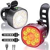 Victagen Bike Lights Kit 9LED Bike Headlights High & Low Beams, Ultra-Light and Bright Bicycle Lights, Waterproof Bike Lights for Night Riding, USB-C Bicycle Front and Rear Lights (VTG9)