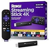 Roku Streaming Stick 4K - HDR & Dolby Vision Roku Streaming Device for TV with Voice Remote & Long-Range Wi-Fi - Free & Live TV