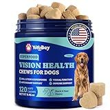 YoYoBay Eye Supplement for Dogs - 120 Soft Chews Dog Vision Supplement with Cod Liver Oil, Antioxidants & Omega 3 Fatty Acids - Eye Vitamins for Dogs - Duck & Pear Flavor