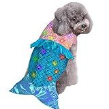 Yoochee Dog Mermaid Costume, Dog Halloween Costume with LED Lights, Funny Halloween Thanksgiving Costumes, Sparkling Pet Costumes Cosplay Party Costumes for Small Pets Size S