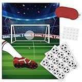 WERNNSAI Pin The Soccer on The Goal - Soccer Party Games for Kids Sports Themed Party Decorations Poster with 24pcs Ball Stickers Classroom Sports Party Favors