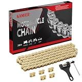 KAMIER 420 Drive Chain 102 Link Gold with Chain Breaker Tool for CRF50F XR50R KX65 KLX110 TTR110 50cc 70cc 90cc 110cc 125cc SSR TaoTao Coolster Pit Dirt Bike 4 Wheeler ATV Go Kart Cart Mini Bike Parts