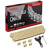KAMIER 420 Drive Chain 102 Link Gold with Chain Breaker Tool for CRF50F XR50R KX65 KLX110 TTR110 50cc 70cc 90cc 110cc 125cc SSR TaoTao Coolster Pit Dirt Bike 4 Wheeler ATV Go Kart Cart Mini Bike Parts