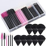 248 Pcs Disposable Makeup Applicators with Triangle Puffs, Mascara wands, Lip/Eyeliner Brushes Disposable Makeup Applicator Kit for Makeup Artist Supplies