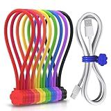 SOOOEC Magnetic Cable Ties, 8 Pack 7.2" Magnetic Twist ties Cute Cloud Design, Silicone Zip Ties with Strong Magnet for Bundling and Organizing, Fridge Magnets, Assorted Colors.