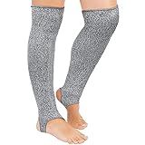 Zhanmai Cut Resistant Leg Sleeves Bite-Proof Protective Leg Sleeves for Welding, Lawn Mowing Guard Safety (Gray, Heel Hole Style)