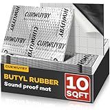 Sound Deading Material for Cars, 80mil (2mm) 10 sqft (0.93 sqm) Car Sound Deadening Mat, Butyl Automotive Sound Deadener, Noise Insulation and Vibration Dampening Material (9 pcs)