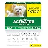 TevraPet Activate II Flea and Tick Prevention for Dogs | 4 Count | Small Dogs 4-10 lbs | Topical Drops | 4 Months Flea Treatment