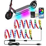 Keiurot Scooter LED Light Strips for Night Riding 5V High Bright Skateboard Lights APP Control RGBIC Waterproof Electric Scooter Accessories 2 in 1
