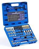 Orion Motor Tech 49 Piece Thread Chaser Set, Metric and SAE Thread Repair Kit with 22 Taps 24 Dies 3 Thread Files, Universal Rethreading Kit Thread Restorer Tool Set in UNC UNF Metric Sizes with Case