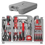 Hi-Spec 54pc Red Household Tool Kit – Essential DIY Hand Tool Set with Toolbox for Home, Garage, Office, Basic Repairs, First Apartment, New Home & Everyday Home Improvement