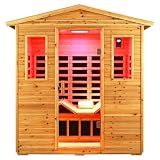 SALUSHEAT Full Spectrum Sauna, Outdoor Sauna w/Red Light Therapy, 1950W 20A