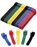 120PCS Cable Ties Reusable - 6 Inches Multi-Colour Adjustable Cord Straps Cord Organizer, Multi-Purpose Reusable Hook and Loop Cable Organizer for Home, Office, Travel, Garage, and Gardening