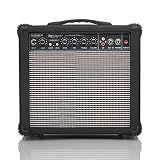 Leo Jaymz 20W Electric Guitar Amplifier - Clean and Distortion Channel - 3 Band Equalization and CD Line Input - Recording Studio, Practice Room, Small Courtyard (6.5", Black)