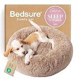 Bedsure Calming Small Dog Bed Donut Washable Cat＆Puppy Bed,23 inches Camel