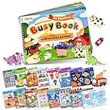 JoyCat Preschool Busy Book for Toddlers 3-5, Dual-Language Learning Activities, Educational Sensory Toys, Autism Learning Materials for Boys & Girls, English and Spanish Version