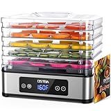 OSTBA Food Dehydrator, 5 Stainless Steel Trays, 400W Powerful Drying, 48H Timer & 95–160°F Temp Control, Quiet Small Dryer for Jerky, Fruits, Herbs, Mushrooms, BPA-Free, Recipes Included