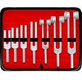 DEXSUR Medical Grade Aluminum Alloy Sensory Tuning Fork Activator For Healing, Therapy Non Magnetic, One Each of C 64, C 128, C 256, C 512, C 1024, C 2048, C 4096 Tuning Forks, 7 Pcs