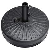HOMSHADE 80lbs Patio Umbrella Stand, H12 Heavy Duty Base for Outdoor Market Umbrella, Fillable Weights with High-Density HDPE Material for Outside Patio(Black,Round)