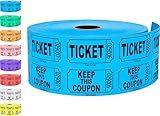 1000 Tacticai Raffle Tickets, Blue (1 of 8 Colors), Double Roll, Ticket for Events, Entry, Class Reward, Fundraiser & Prizes