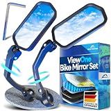Nextcover® Bike Mirror Handlebar Mount (Set) – HD Glass | Secure & Shake-Free Bicycle Rear View Mirror for EBikes, Mountain Bikes & Scooters – Wide Angle Safety, Bicycle Mirrors