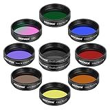 NEEWER 1.25' Telescope Eyepiece Filter Set (10 Pack), Including Planetary, Variable, UHC, Lunar & Starglow Filters for Moon Observation