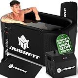 Cold Plunge Tub with Water Chiller – 53”L×32"W, 121 Gal Inflatable, Portable Ice Bath Tub for Outdoor or Indoor Use – 37℉ Chiller, Pump, & Filter – Boost Athletic Recovery, Mood, & Energy with JUGRFIT