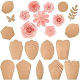 Harloon 60 Pcs Large Paper Flower Template Kit DIY Paper Decorations for Wall Petal Stencil, 9 Types of Flowers for Wedding Birthday Party Photography Backdrop
