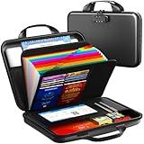 Fireproof Accordion File Organizer with Lock,Hard-Shell Fireproof Document Box with 13 Pockets for Certificates, Passports Laptop Important Documents Portable Home Office Travel Safe Storage