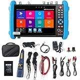 8K IP Camera Tester, WANLUTECH All in One CCTV Tester 7 inch Touchscreen TVI CVI AHD SDI CVBS Camera Test DMM OPM VFL TDR Cable Test Network Tools WiFi PoE HDMI VGA (IPC-9800CLMOVTADHS Pro)