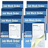 gisgfim 6 Pads Job Work Order Book 3 Part Carbonless Receipt Books Work Order Forms 5-9/16 x 8-7/16 Inches Order Receipt Books Invoice Receipt Book Orders for Small Business 33 Sets per Pads