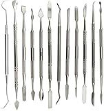 New Wax Carvers Set Double Ended Dental Wax Modeling Sculpting Tools Dental Picks Polymer Pottery Clay Carving Tool Stainless Steel 12 Pieces