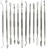 New Wax Carvers Set Double Ended Dental Wax Modeling Sculpting Tools Dental Picks Polymer Pottery Clay Carving Tool Stainless Steel 12 Pieces