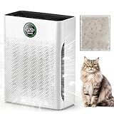 Air Purifiers for Home Large Room up to 2200sq.ft, MOOKA Air purifier for Home Pets with Washable Filter, PM 2.5 Display Air Quality Sensor Air Cleaner for Bedroom, Dorm room, Pets, Office PR1 (White)