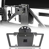 Hooke Road Spare Tire License Plate Relocation Mounting Bracket for 1997-2025 Jeep Wrangler TJ & JK & JL Rubicon Sahara Sport 2 Door & Unlimited 4 Door