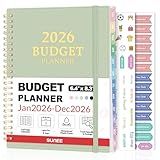 2026 Budget Planner - Monthly Budget Book from JAN 2026 - DEC 2026 with Expense Tracker Notebook, A5 Size (6.4" x 8.3") Bill Organizer & Finance Planner Account Book to Manage Your Finances, Green