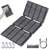 30W Portable Solar Panels 30 Watt Foldable Solar Panel Charger,IP65 Solar KIT with Type-C QC3.0/USB/DC Output(10 Connectors) 26% High Efficiency for Hiking Camping Backpacking Cell Phone Pad Tablet
