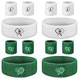 Suhine 4 Pcs Sports Headband 8 Pcs Moisture Wicking Wristband Breathable Sweat Absorption Sweatband for Christmas Valentine Gift