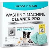 Uproot Clean Washing Machine Cleaner Tablets - 24 Pack for a 12 Month Supply. Formulated for Pet Owners. Compatible with HE, Top & Front Load. Easily Removes Residue, Grime, and Odors. Septic Safe.