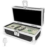Lockable Cash Box - Aluminium Alloy Storage with Single - Row Currency Tray - Ideal for Cash Organizing, Collectors & Everyday Money Keeping