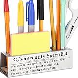 Cybersecurity Specialist Appreciation Gift, Office Desk Decor for IT Security Experts, Ethical Hackers, Network Administrators Career Recognition Gift, Funny Office Pencil Holder for Desk SD273