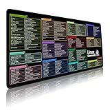 ProbTis Linux Commands Line Mouse Pad, Upgraded Pro Version, Cheat Sheet to Kali/Red Hat/Ubuntu/OpenSUSE/Arch/Debian/Unix Programmer, Extended Large Desk Mat, 35.4”×15.7", Back to School
