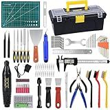 135PCS 3D Printer Tools & Accessories Kit,3D Printing Tool Set with Tool Box,3D Printer Accessory Including Nozzle Cleaning Kit,Electric Polishing Machine,Deburring Tool,Sanding Pens,Deburring Kit
