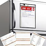 Emergency Medical Information Kit for Fridge – “File of Life” Style Magnet Packet with In Case of Emergency Forms, Medication List & Contact Cards – For Seniors, Elderly, EMTs & First Responders