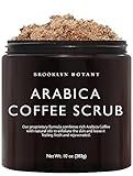 Brooklyn Botany Arabica Coffee Body Scrub - Moisturizing and Exfoliating for Body, Face, Hand, Foot - Fights Stretch Marks, Fine Lines, Wrinkles - Great Gifts for Women & Men - 10 oz