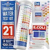 Bestprod All-New 21 in 1 Drinking Water Testing Kit Strips, Home Tap and Well Water Test Kit for Hardness, Lead, Iron, Copper, Chlorine, Fluoride