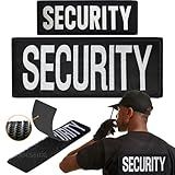 TOOLSSIDE 2 Pack Security Patches Hook and Loop System - Security Patches for Uniforms with Embroidered Letters - One Small and One Large Security Patch - Security Patch for Vest or Jacket 10.75" x 4"