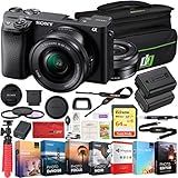 Sony ILCE-6400L a6400 Mirrorless APS-C Interchangeable-Lens Camera with 16-50mm Lens Bundle with 64GB Memory Card, Photo and Video Editing Suite, Camera Bag, 40.5mm Filter Kit and Camera Battery