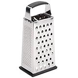 TableCraft SG205BH, Cash & Carry Back Of The House Box Grater, Large 9" Size, 4-Sided Tapered Design, Anti-Slip Base, Dishwasher Safe, Stainless Steel, Ideal for Shredding Veggies and Grating Cheese